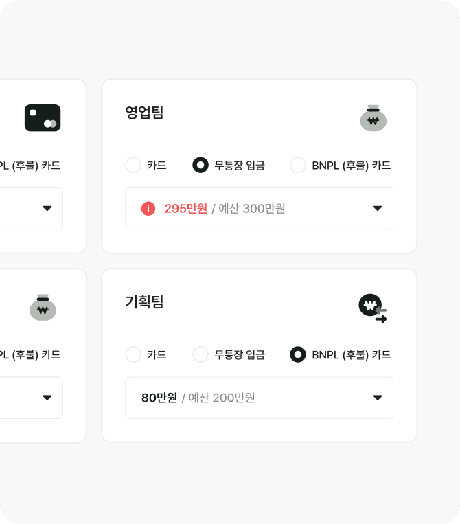 결제/품의라인에 맞춰 권한을 설정하고 구매요청을 실시간으로 승인하세요